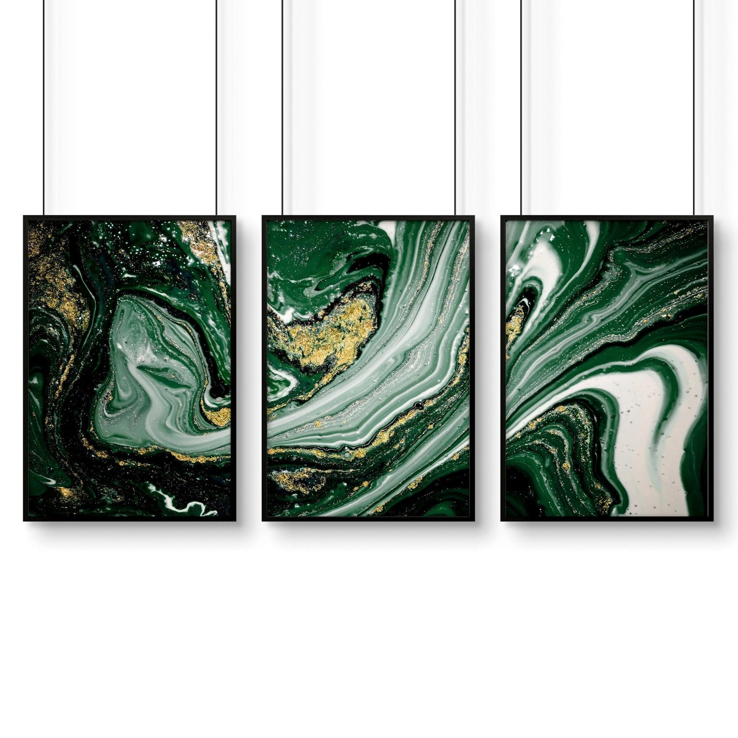 Sage Green wall abstract art | set of 3 wall art prints